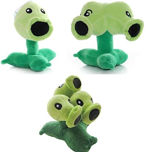 MIAOGO Peluche Plants vs.Zombies 3pcs Plants vs Zombies Peashooter Plush Toys PVZ Plants Peashooter Split Pea Plush Stuffed Toys for Children Kids Gifts