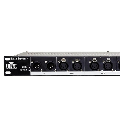 CHAUVET DJ Data Stream 4 Universal DMX-512 Optical Splitter, One Input to Four Isolated Outputs, 3 and 5-Pin DMX Connections, Thru Port Linking, 1U Rack Mount Design by CHAUVET DJ - Image 4