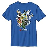 Fifth Sun unisex child Lego Ninjago Ninja Group Boys Short Sleeve Tee T Shirt, Royal Blue, Large US