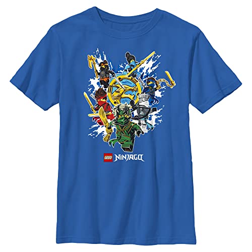 Fifth Sun unisex child Lego Ninjago Ninja Group Boys Short Sleeve Tee T Shirt, Royal Blue, Large US