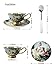 Jucaihome Tea Cups and Saucers Sets Vintage Oil Painting Porcelain Teacups with Saucer and Spoon For Tea Party