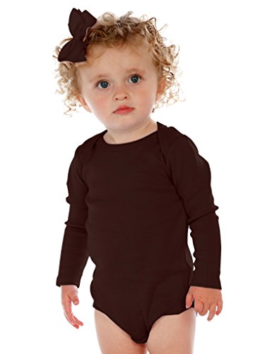 Kavio! Unisex Infants Lap Shoulder Long Sleeve Onesie Brown 18M