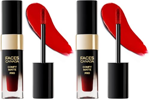 Image of FACESCANADA Comfy Matte Pro Liquid Lipstick - Rubescent Red 04, 5.5 ml | 10HR Longstay | Intense Color | Macadamia Oil & Olive Butter Infused | Lightweight Super Smooth | No Dryness | No Alcohol