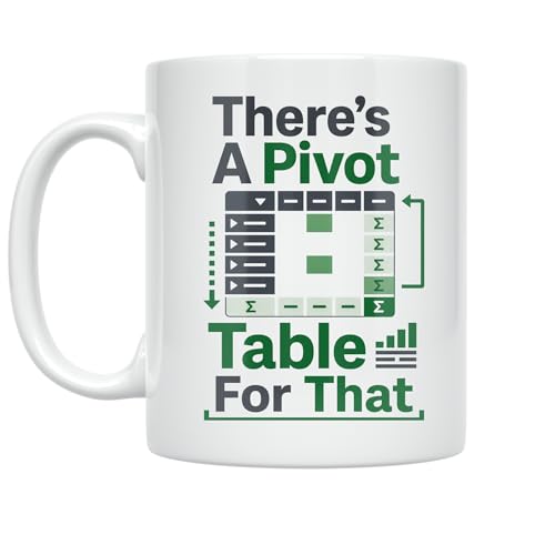 Image of Data Analyst Coffee Mug - There's A Pivot Table For That - 11 oz White Ceramic - Geeky Tech Style