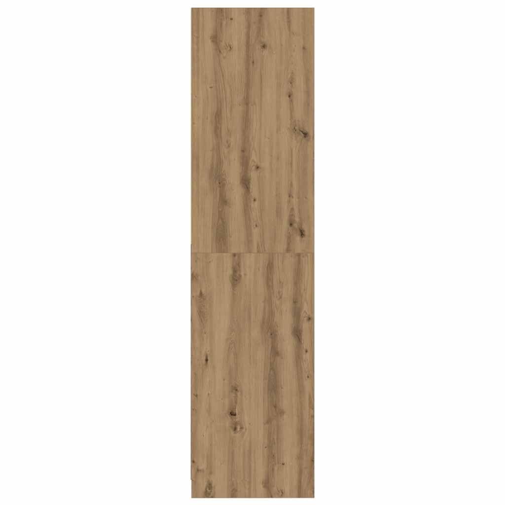 Szafa na ubrania z dębu Artisan 50 x 50 x 200 cm, materiał drewnopochodny z drzwiami przesuwnymi i wkładanymi półkami do sypialni, korytarza, pokoju dziecięcego, organizer uniwersalny