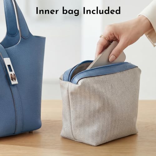 Image of Tote Bag for Women Vegan Leather Bucket Purse for Women Top Handle Handbag Shoulder Bag with Detachable Small Purse
