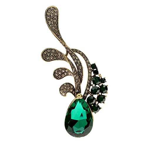 Broche fleurs en verre et strass vintage coloris B pour femme