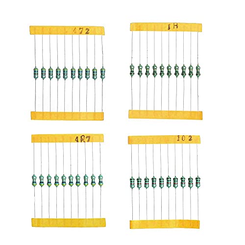 Jingzan DP124 20Values 200 Pcs Inductor 1 Uh To 4.7 Mh 0.5 W Color Ring Inductor 1/2 Watt Assortment Kit thumb #2