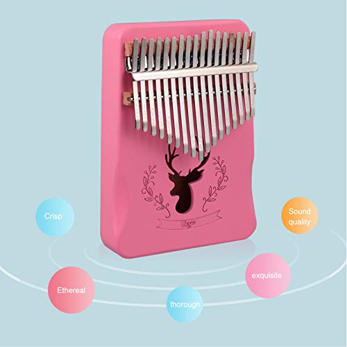 EXCEART Kalimba Piano de Polegar Starter Kits 17 Chave Kalimba Mbira Instrumento Dedo 17 Teclas de P