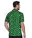 ZITY Mens Golf Shirt Short Sleeve Moisture Wicking Performance Daily Casual Print Patterns Collared Golf Polo Shirts for Men Grass Green XX-Large