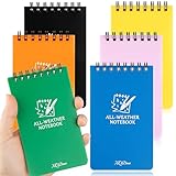 Cuaderno de bolsillo impermeable, para todo tipo de clima, cuadernos pequeños de 3 x 5 pulgadas con páginas a rayas, blocs de notas de bolsillo, cuaderno pequeño en espiral para el hogar, oficina,