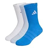 adidas Unisex Kinder CUSHIONED SPORTSWEAR CREW SOCKS 3 PAIR PACK, Crystal Sky/white/ray blue, 34-36