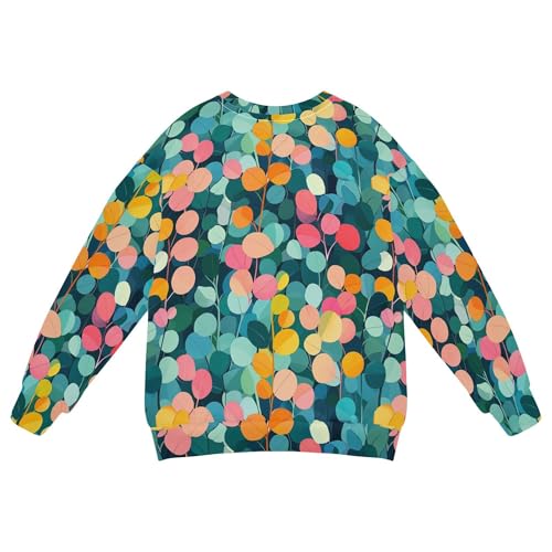 JUNZAN Cartoon Colorful Eucalyptus Leaf Big Boys Sweatshirt Hoodie Fleece Hoodie for Boys Athletic 4T2