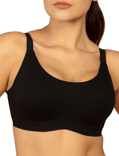 COMFELIE Seamless Wireless Bra for Women Comfort Everyday Spaghetti Bras with Vertical Stripes