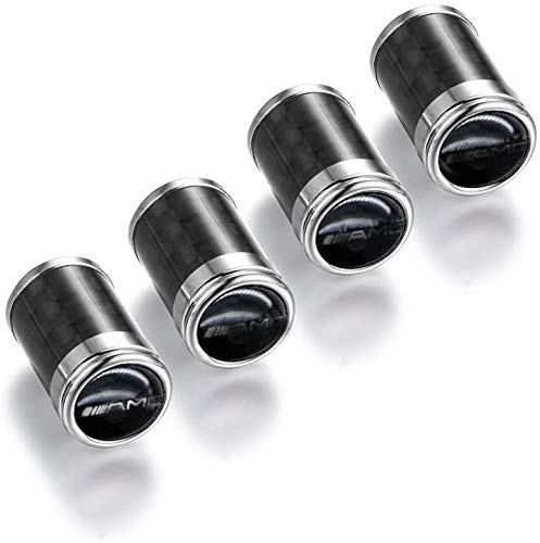AMG Carbon Fiber Sports Style Car Tire Wheel Valve stem caps Fit for Mercedes-Benz All Model 4-pcs Set