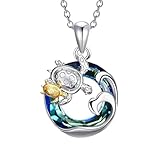 NHTISGRUE Colgantes colgantes de Collar de Tortuga Animal para mujeres Joyería bohemia Accesorios de viaje en la playa Cadena de eslabones para regalo