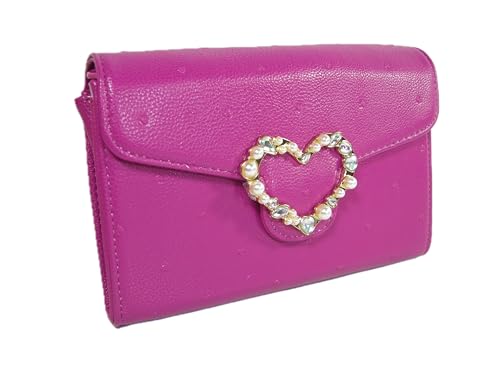 Sac en forme de cœur Betsey Johnson Claraa orné de strass lumineux rose fuchsia