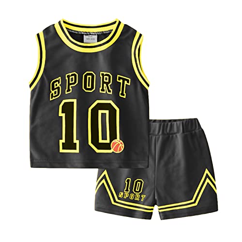 Image of Volunboy Kids Sports Shorts Sets Boys Jerseys Tracksuit 2 Piece Basketball Performance Tank Top and Mesh Shorts Set