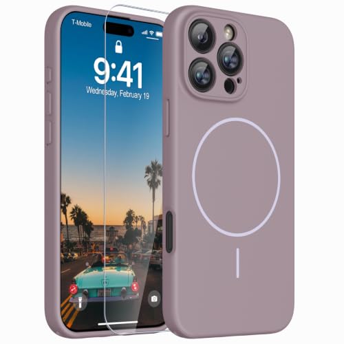 Image of Magnetic for iPhone 16 Pro Max Case,Shockproof Matte Cover,Lavender Purple