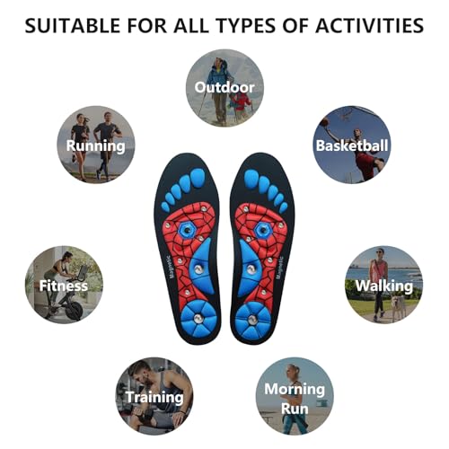 Image of Magnetic Acupressure Insoles,Orthopedic Insoles,Relieve Tired can be Used by Both Men and Women (Red, S-US(6-9))