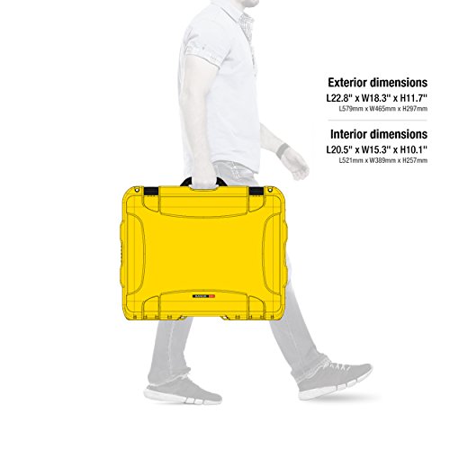 Image of NANUK 950 Waterproof Hard Case with Wheels and Foam Insert - Yellow (950-1004)