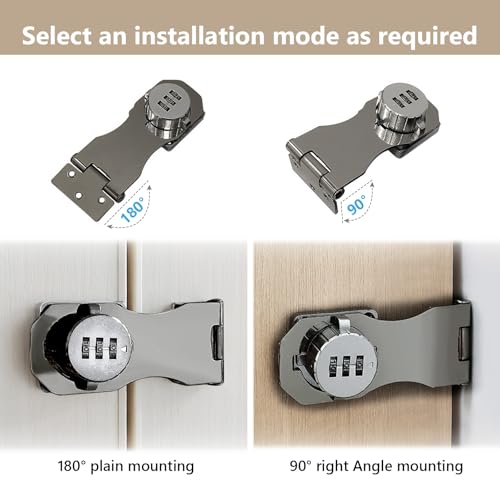 Überfalle mit Zahlenschloss, Schrankschloss 5 Zoll Möbelschloss Passwort Türriegel Schloss 3-Stelliges Zahlenschloss mit Schraube Sicherheitsüberfalle für Outdoor Garage Garten