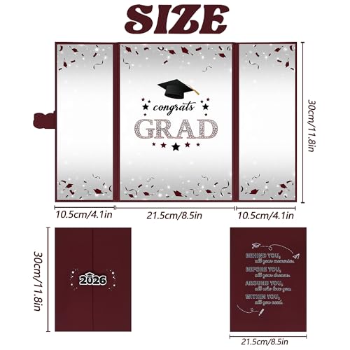 Image of Vlipoeasn 2026 Graduation Guest Book Alternative, Maroon Class of 2026 Graduation Party Decorations, Graduation Signature Book for 2026 College High School, Unique Graduation Gifts for Friends