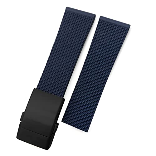 Bracelet de Montre en Caoutchouc Silicone Tressé 22mm Finition Premium pour Modèles Breitling Heritage