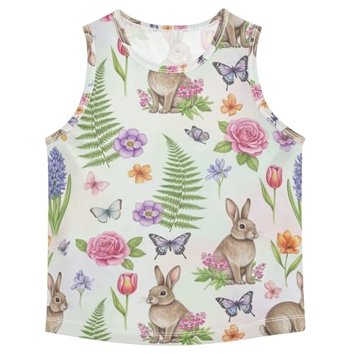 J JOYSAY Rabbit Flower Butterfly Boys Tank Top Sleeveless Muscle Shirts Quick Dry Sport Workout Active Kids T-Shirts 3-15T