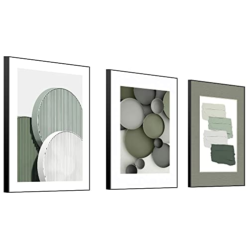 3 Paar gerahmte helle moderne minimalistische Stil warme Farbe geometrische Farbblock Kunst Bilder für Wohnzimmer Schlafzimmer Büro Wandkunst Dekor 40,6 x 61 cm x 3 Paneele Cover