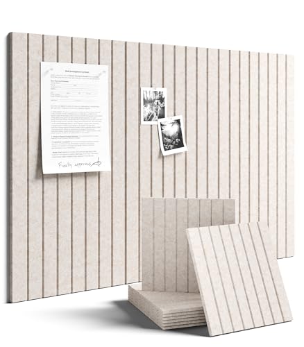 Fluxynara Large Felt Bulletin Board 36' x 24' Cork Board Alternative-6 Pack with 32 Safe Removable Adhesive Tabs, Cork Boards for Walls Cork Board for Home Office Classroom Pin Board -Oatmeal