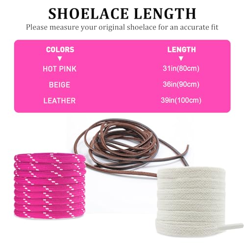 Image of 4Pcs Mixed Color Shoe Laces for Sneaker, Flat Leather Round Shoelaces Replacement Laces kit