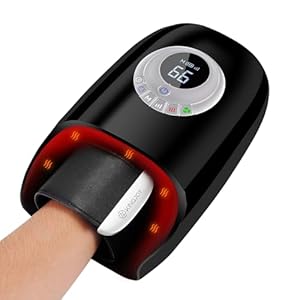 Cordless Electric Hand Massager with Compression, 6 Levels Pressure Point Therapy Massager for Arthritis, Pain Relief, Carpal Tunnel and Finger Numbness, Shiatsu Palm Wrist Massage Machine with Heat