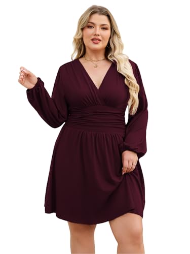LIAMERHE Abito Donna Inverno Elegante Vestito Scollo a V e