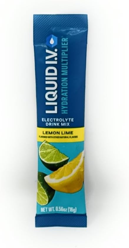 Liquid I.V. Hydration Multiplier - Lemon Lime Liquid IV - 50 Pack - Electrolyte Drink Mix for Rapid Hydration - Suitable for Travel and Outdoor Activities - Liquid IV Supplement