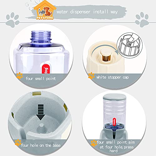 Pets Gravity Food and Water Dispenser Set,Small & Big Dogs and Cats Automatic Food and Water Feeder Set,Double Bowl… - Image 4