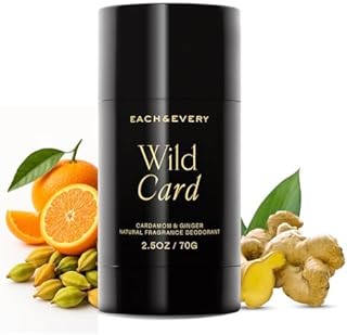 Each & Every Aluminum-Free Deodorant for Men & Women - All Natural Deodorant for Sensitive Skin - Vegan & Baking Soda Free - Long Lasting Odor Control - Cardamom & Ginger Natural Fragrance, 2.5oz EWG Verified