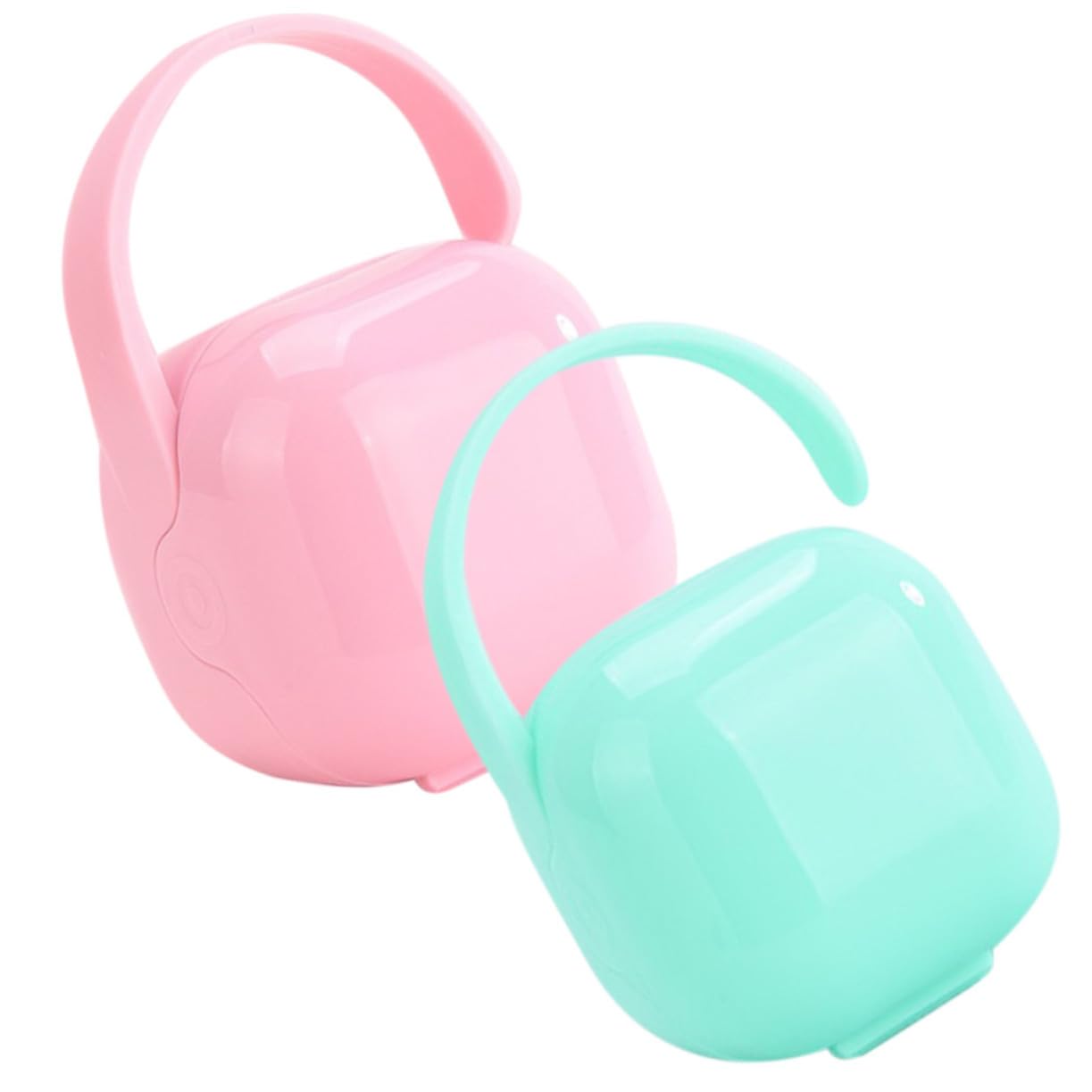 Toddmomy Portable Pacifier Storage Box 2Pcs Convenient Soother Case Lid Thickened PP Material for Baby Care Travel-Friendly Design