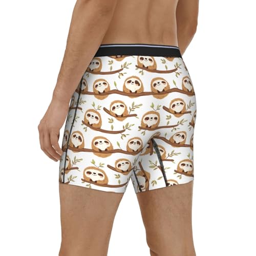 Mens Underwear, Cute Sloth 1 Print Boxers for Men, Soft Moisture-Wicking Breathable Boxer Briefs4