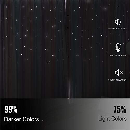 Unistar 2 Panels Curtains For Girls Bedroom Blackout Aesthetic Living Room Decor Colorful Double Layer Star Cut Out Stripe Pink Purple Rainbow Window Home Curtain, W52 X L63 Inches #TOP3