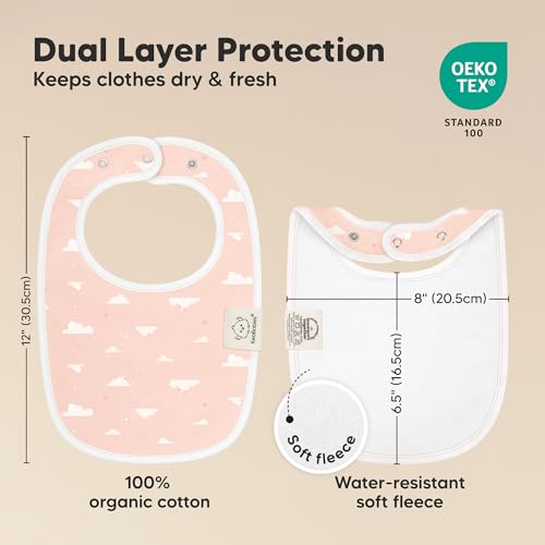 Image of 8-Pack Organic Baby Bibs for Boys, Girls - Soft Cotton Drooling and Teething Bibs for Baby Girl & Boy, Extra Absorbent, Easy To Clean & Put On for Toddler, Newborn, Infant 0-24 Months (Dreamers)
