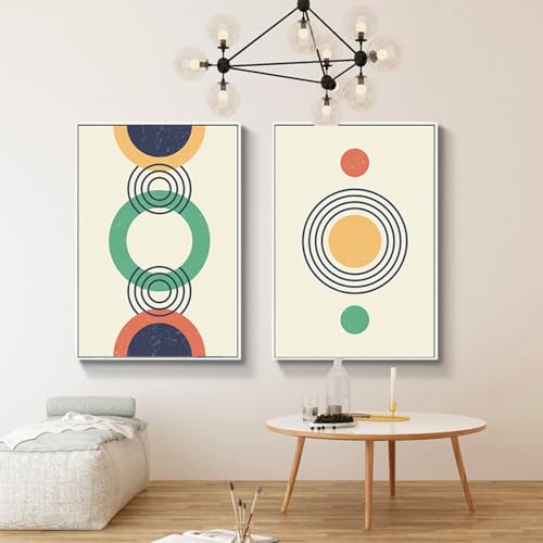 Peintures sur toile géométriques 60x70cm de style nordique rétro haut de gamme