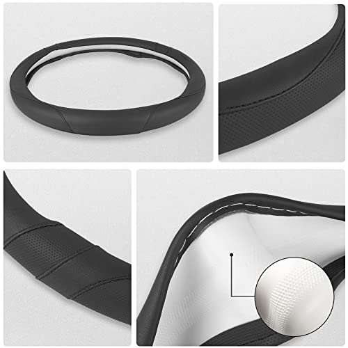 West Llama Customized Auto Car Steering Wheel Cover For 2012-2023 Dodge Ram 1500 2500 3500, 15.5-16 Inch (Black-Large Size) #TOP5