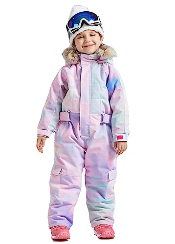 Image of Kids Girls Boys Waterproof Colorful One Piece Snowsuits Coveralls Ski Suits Jackets Winter Jumpsuits