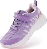 Joomra Girls Wide Toe Box Shoes Size 3W 3 Big Kids Fashion Comfy Sports Adjustable Running Width Tennis Sneakers Purple 36