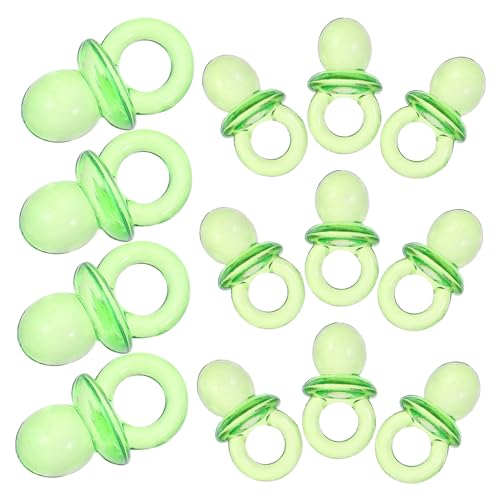 BESPORTBLE Mini-tétines Décoratives Vertes Mini-sucettes Baby Shower Garçon et Fille, 100 Pièces en Acrylique Transparent, Fournitures de Bricolage pour...