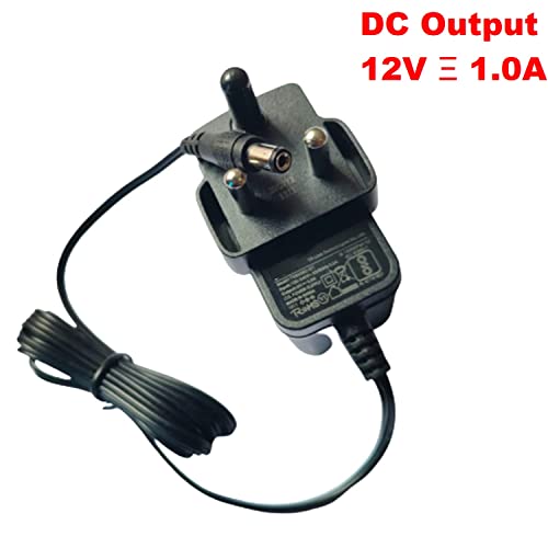 Image of Dc Power Adapter Indian 3 Pin Plug for (12Volt 1000Ma (12.0V = 1.0A)),Black