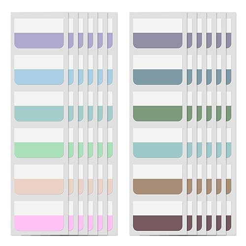Image of 240 Pcs Sticky Index Tabs, Colored Book Sticky Tabs for Notebooks, Repositionable Page Tabs for Notebooks File Classification,12 Colors (1.8x1 Inch)