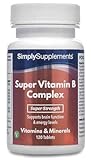 Complejo vitamina B - Con todas las vitaminas del grupo B - Apto para veganos - ¡Bote para 4 meses! - 120 comprimidos - Simply Supplements