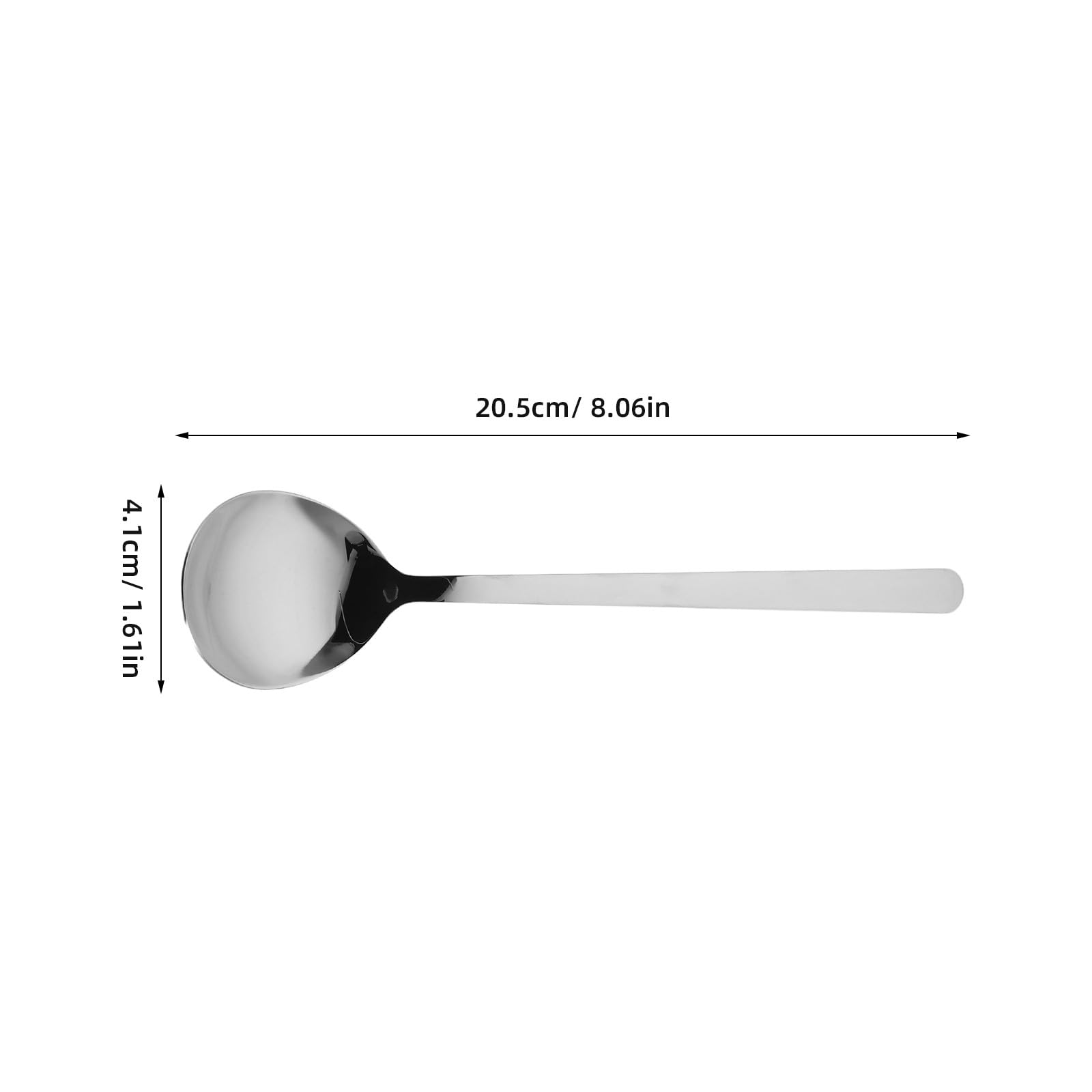 Cucchiaio da Dessert lungo Acciaio Inox 10 Pezzi Argento | Manico, Superficie Facile da Pulire e Resistente alla Ruggine, per Servire Torta e Frutta